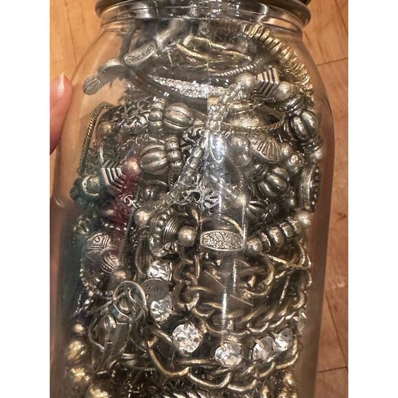 Mystery Jewelry Jar - Mixed Metals Silver Gold 55 Pieces - Picture 9 of 13